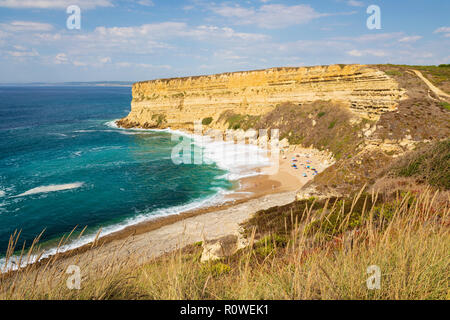 Praia da Foz Beach in der Nähe von Cabo Espichel, Aldeia do Meco, Costa da Caparica, die Gemeinde von Sesimbra, Setubal, Lissabon, Portugal Stockfoto