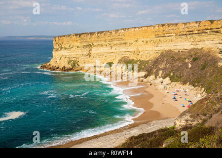 Praia da Foz Beach in der Nähe von Cabo Espichel, Aldeia do Meco, Costa da Caparica, die Gemeinde von Sesimbra, Setubal, Lissabon, Portugal Stockfoto