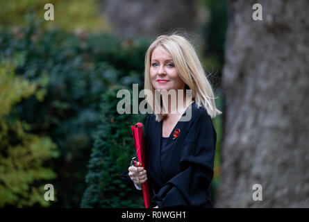 Esther McVey, ehemaliger Minister für Arbeit und Altersversorgung, Blätter der Downing Street. Sie fand über Theresa's kann Brexit Pläne. Stockfoto