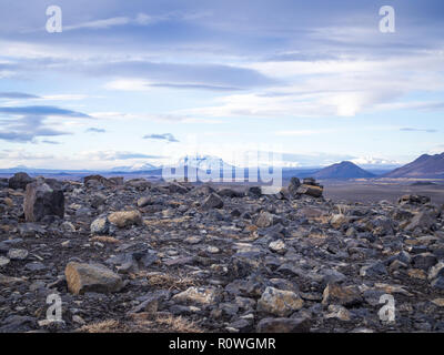 Berg Herdubreid, Island, Blick aus der Ferne Stockfoto