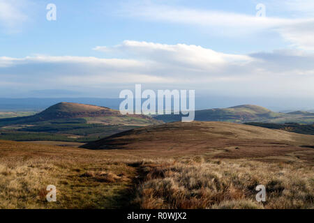 Große Kleine Mell Mell fiel und fiel von den unteren Hängen des Großen Dodd in der Nähe von Randerside, Lake District, Cumbria, Vereinigtes Königreich, Stockfoto