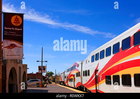 Schiene Läufer im Bahnhof an der Leipzig-engelsdorf in Santa Fe, New Mexico USA Stockfoto