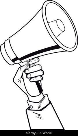 Pop Art Geschäftsmann Karikatur in Schwarz und Weiß Stock Vektor