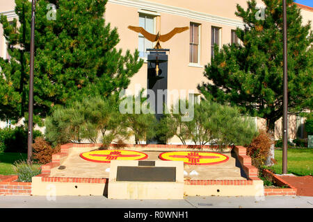 Die Vietnam War Memorial am Don Gaspar Ave im Regierungsviertel von Santa Fe, New Mexico USA Stockfoto