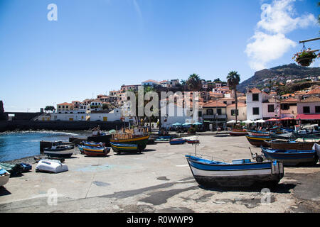 Hafen von Camara de Lobos, Madeira Stockfoto