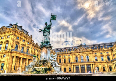 Franken Brunnen an der Würzburger Residenz in Deutschland Stockfoto