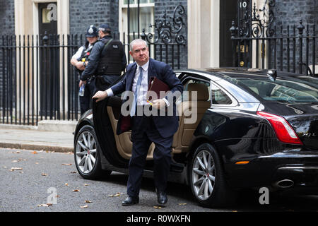 London, Großbritannien. 6. November 2018. Geoffrey Cox QC MP, Attorney General, kommt an 10 Downing Street für ein Treffen. Stockfoto