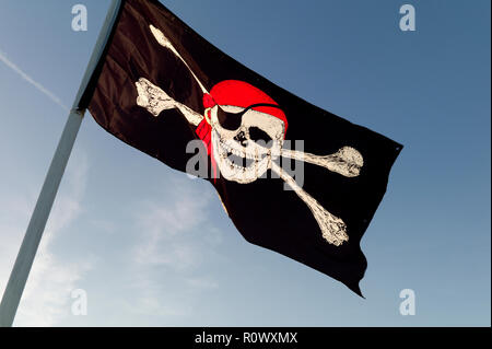 Jolly Roger Flagge Stockfoto