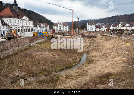 Bad Karlshafen, Baustelle 2018, obere Wesertal, Weserbergland, Nordrhein-Westfalen, Hessen, Deutschland, Europa Stockfoto