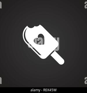 Eis mit Herz auf schwarzem Hintergrund Stock Vektor