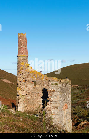 Die Ruinen einer alten Cornish Tin Mine in der Nähe von st. Agnes, Cornwall, England, Großbritannien. Stockfoto