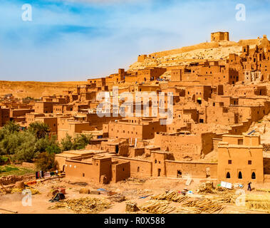 Kasbah Ait Ben Haddou in der Nähe von Ouarzazate Marokko. Weltkulturerbe der UNESCO Stockfoto