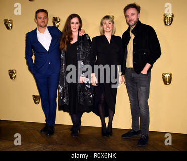 Michael Pearce, fodhla Cronin O'Reilly, Vanessa Whyte und Daniel Kokotajlo (links-rechts) an der BAFTA-Durchbruch Brits Feier 2018, London Stockfoto