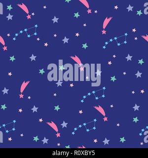 Kindisch Kosmos nahtlose Muster mit SPACE-Elemente. Stock Vektor