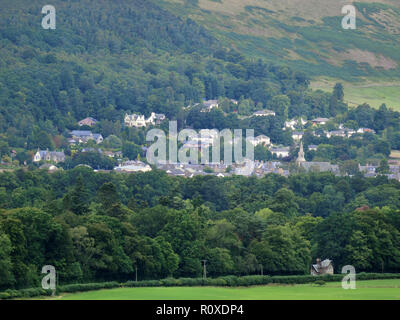 Stadt Innerleithen, Tweeddale, Grenzen der Grafschaft, Schottland, UK im August Stockfoto