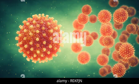 Chronische Lebererkrankungen können durch eine virale Hepatitis Infektion verursacht werden, Hepatitis virus Stockfoto