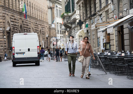 Eine typische Straße in Florenz, Italien, Europa Stockfoto