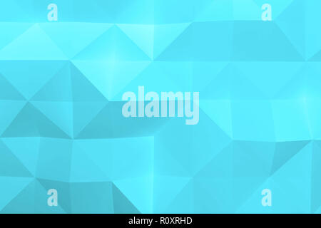 Abstrakte cyan digitale Low Poly Muster, Hintergrund, Textur, 3D-Rendering illustration Stockfoto