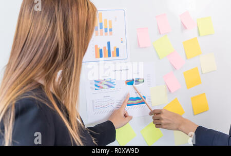 Geschäftsfrau ist auf Business Board Meeting Daten Stockfoto