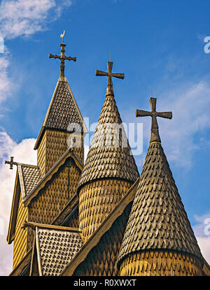 Heddal Stabkirche in Notodden Gemeinde befindet, Norwegen Stockfoto