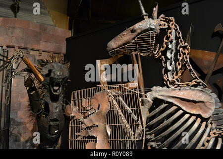 Tullie House Museum und Kunstgalerie. Im 17. Jahrhundert das Scots verwendet ein Einhorn als ihr nationales Symbol - die Englische ein Löwe verwendet. Dargestellt zu kämpfen. Stockfoto