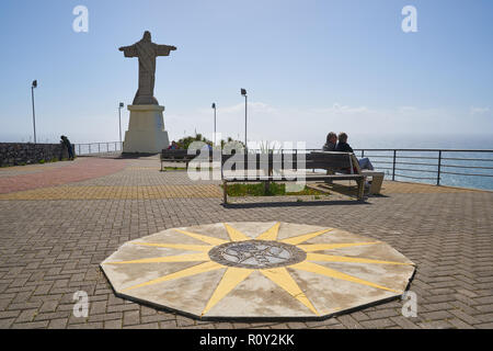 Cristo Rei Jesus Christus Skulptur in Caniço, Madeira Stockfoto