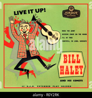 1950 Bill Haley PLATTENCOVER "Live It Up!" Bill Haley & die Kometen EP 7" Album Cover 45 U/min. 1955 Stockfoto