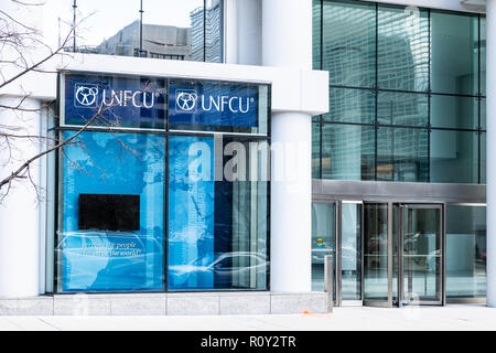 Washington DC, USA - 9. März 2018: Die Vereinten Nationen Federal Credit Union, UNFCU, Büro, Bank, Filiale in Distrikt von Columbia, Banking für Weltbank Stockfoto