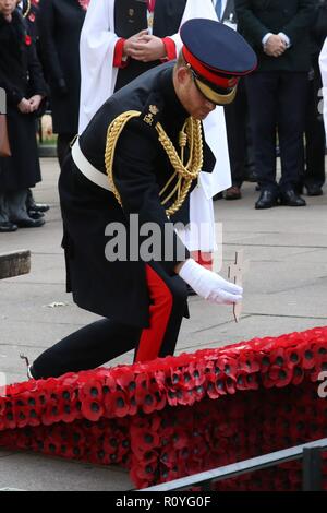 Westminster Abbey, London, UK. 8. November 2018. Bild lizenziert für i-Bilder Bildagentur. 08.11.2018. London, Vereinigtes Königreich. Prinz Harry, der Herzog von Sussex, in den Bereich der Erinnerung von Westminster Abbey in London. Es ist das 90. Jahr der Bereich der Erinnerung und den 100. Jahrestag des Endes des Ersten Weltkriegs. Bild von Stephen Lock/i-Bilder Credit: CORDON PRESSE/Alamy leben Nachrichten Stockfoto