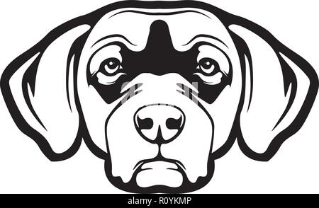 Chesapeake Bay Retriever Hunderasse Kopf isoliert Pedigree Pet Portrait Lächeln glücklich Welpen Gesicht Animal Cartoon Illustration Portrait Kunst Kunstwerk Cute Stock Vektor