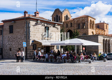 Die Wände Restaurant - Restaurante Las Murallas, Avila, Castilla y Leon, Spanien, Europa Stockfoto