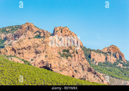 Panoramablick auf den Esterel Naturpark Stockfoto