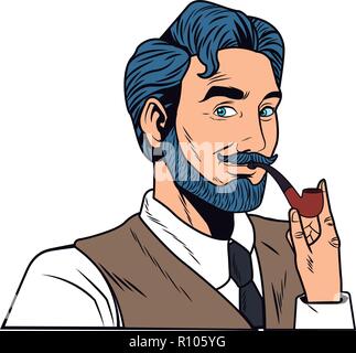 Pop Art Mann Gesicht Stock Vektor