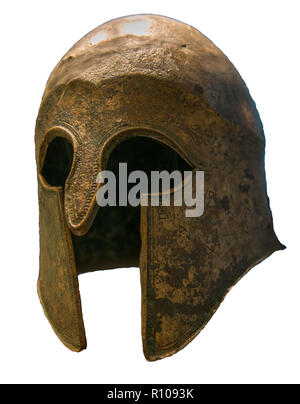 Die Athener Helm aus der Schlacht bei Marathon, Griechenland Stockfoto