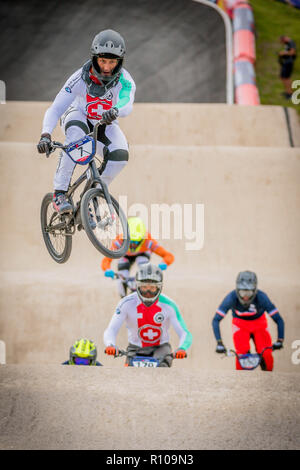 David Graf - Glasgow2018 Europameisterschaften - BMX Racing Stockfoto