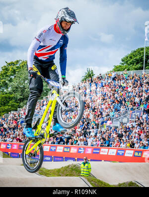 Kye Whyte (Team GB). Glasgow 2018 Europameisterschaften - BMX-Rennsport Stockfoto