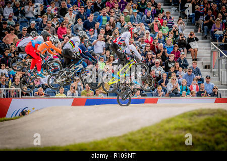 Elite Men Finale - Glasgow2018 Europameisterschaften - BMX Racing Stockfoto