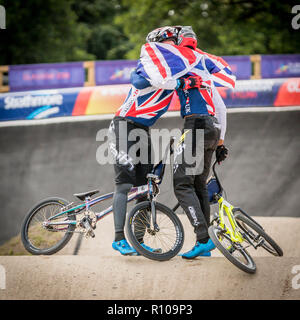 Kyle Evans & Kye Whyte - Glasgow2018 Europameisterschaften - BMX Racing Stockfoto