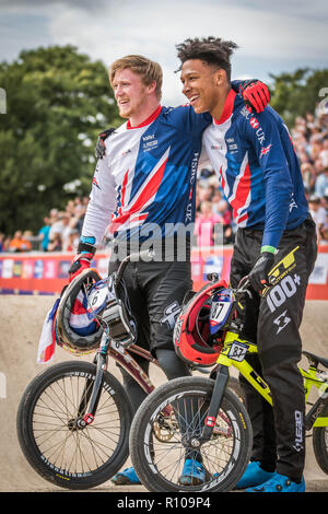 Kyle Evans & Kye Whyte - Glasgow2018 Europameisterschaften - BMX Racing Stockfoto