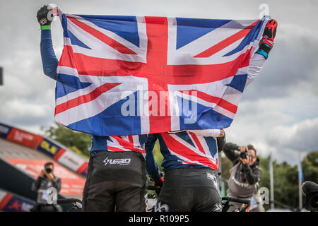 Kyle Evans & Kye Whyte - Glasgow2018 Europameisterschaften - BMX Racing Stockfoto