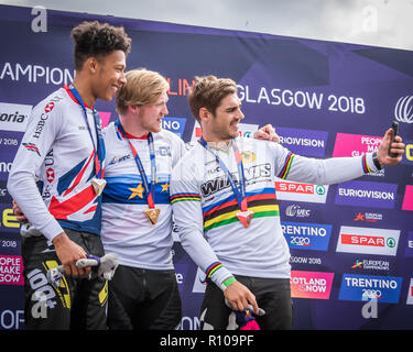 Elite Men Podium - Glasgow2018 Europameisterschaften - BMX Racing Stockfoto