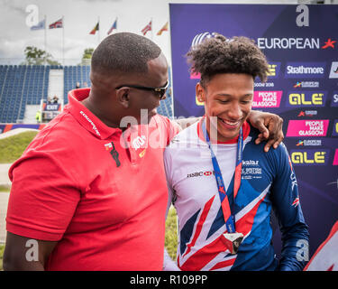 Kye Whyte - Glasgow2018 Europameisterschaften - BMX Racing Stockfoto