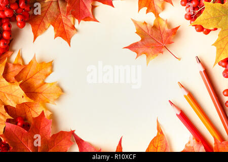 Herbst Blatt Komposition für Bilderrahmen. Platz kopieren Stockfoto