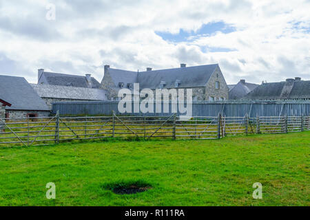 Louisbourg, Kanada - 20. September 2018: Historische Gebäude in die Festung Louisbourg, Cape Breton Island, Nova Scotia, Kanada Stockfoto