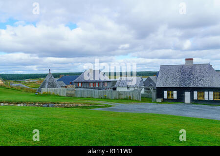 Louisbourg, Kanada - 20. September 2018: Historische Gebäude in die Festung Louisbourg, Cape Breton Island, Nova Scotia, Kanada Stockfoto