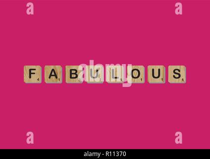 Scrabble tiles buchstabiert Motivationale zitat Scrabble Blöcke Briefe Rosa Rot Hintergrund Life zitieren induzieren Alphabet Stock Vektor