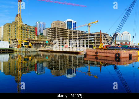 Halifax, Kanada - 23 September, 2018: Blick auf den Hafen und die Innenstadt, in Halifax, Nova Scotia, Kanada Stockfoto