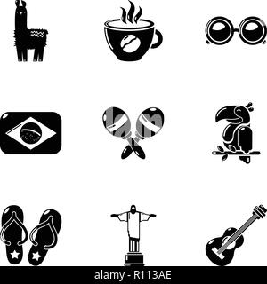 Sonntag Symbole gesetzt, einfachen Stil Stock Vektor