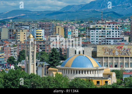 Blick über Tirana, Tirana, Albanien Stockfoto