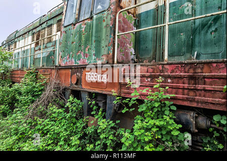 Ehemaliger Bahnhof, Prrenjas, Albanien Stockfoto